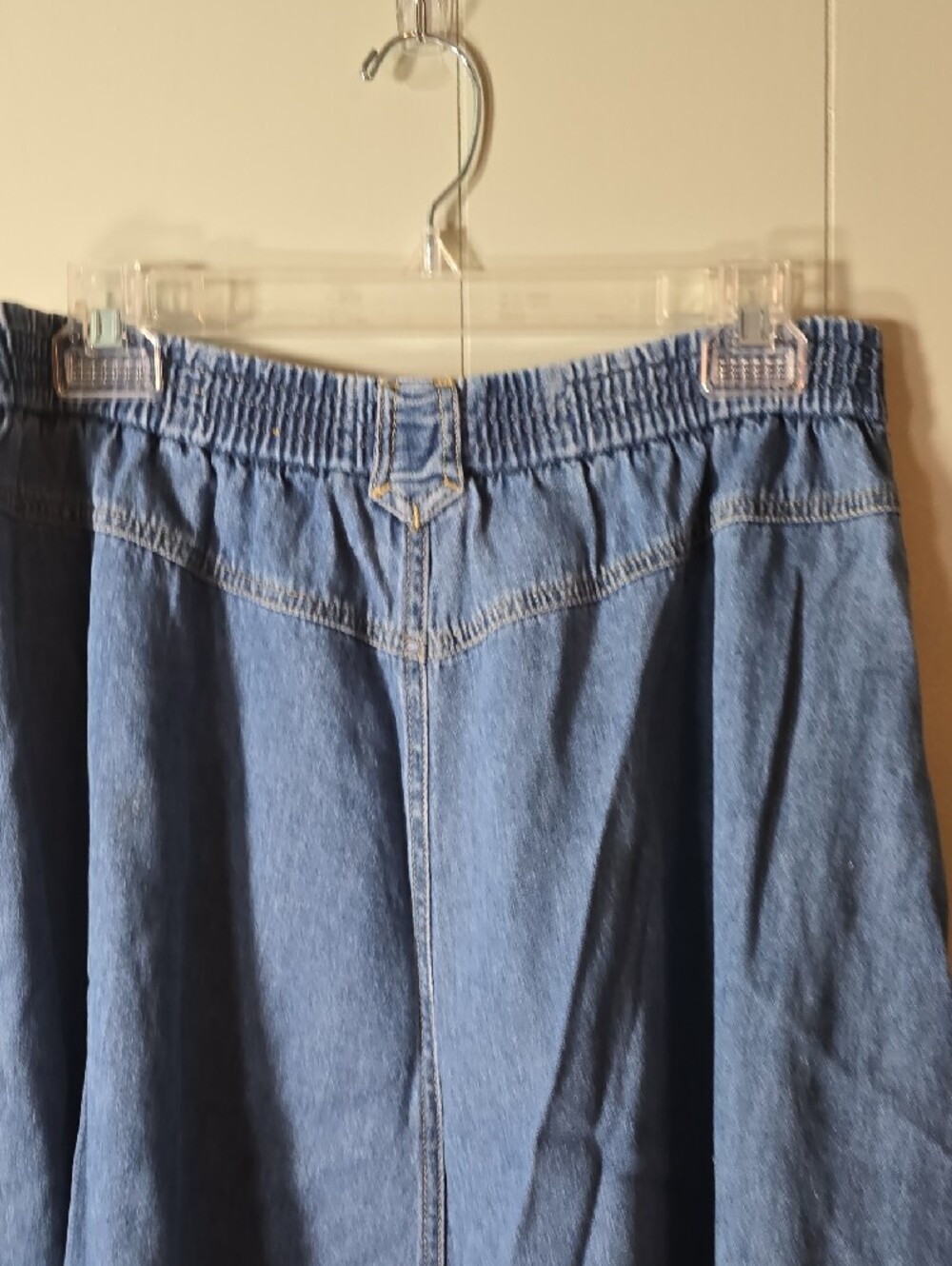 Chaus Classic Button-Front A-Line Denim Skirt in Blue - Picture 7 of 8